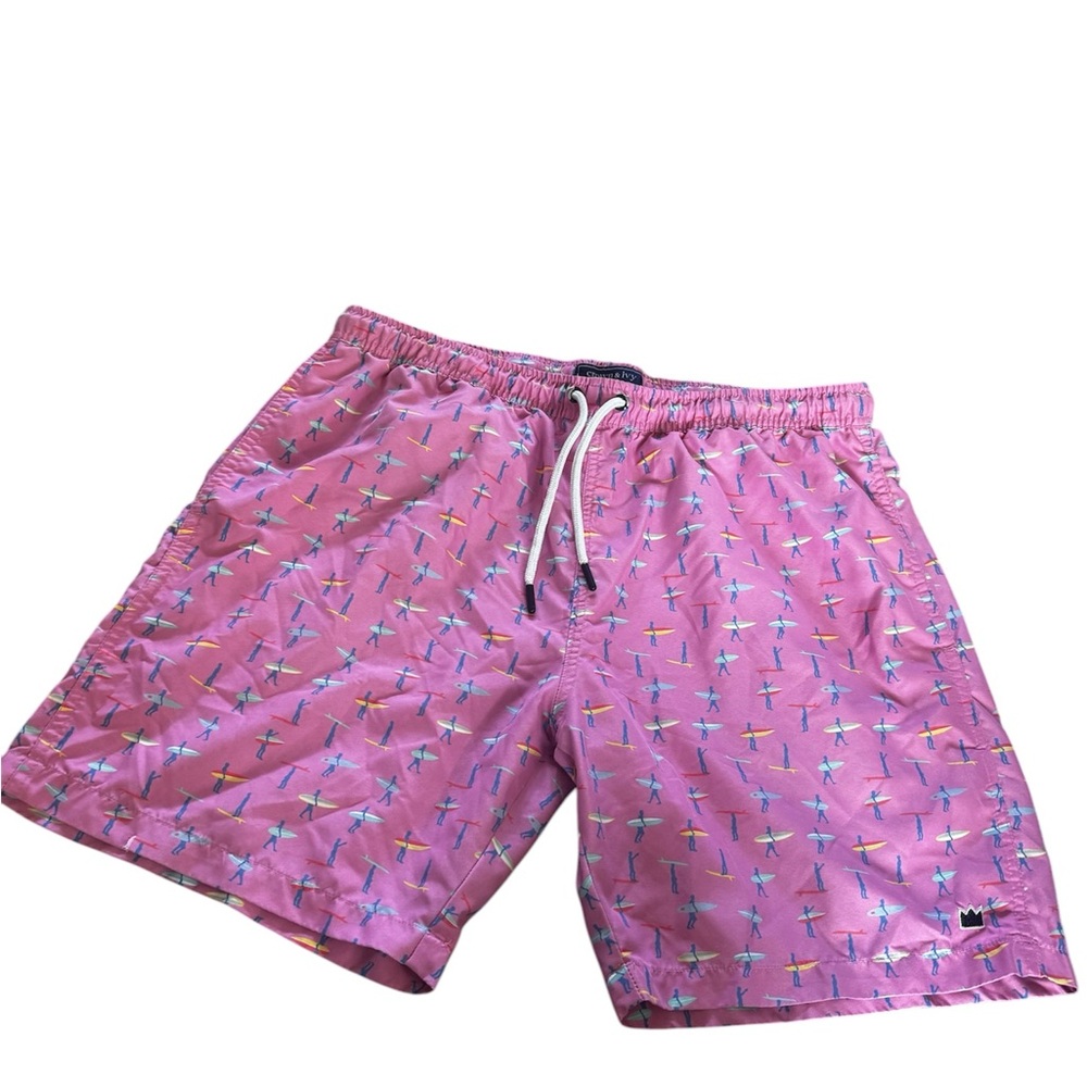crown & ivy Pink Patterned Swim Trunks